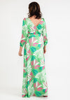 Laura Bernal Tropical Print Faux Wrap Maxi Dress, Green