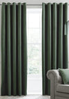 Laurence Llewelyn Bowen Montrose Velvet Black Out Eyelet Curtains, Bottle Green