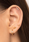 Lav’z Jewellery Cubic Zirconia Crescent Threaded Stud, Gold