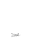 Lav’z Jewellery Cubic Zirconia Crescent Threaded Stud, Silver