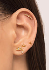 Lav’z Jewellery Cubic Zirconia Arc Threaded Stud, Gold
