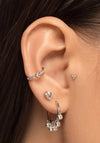 Lav’z Jewellery Cubic Zirconia Oval Shaped Cartilage Stud, Silver