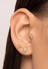 Lav’z Jewellery Cubic Zirconia Pave Lightning Threaded Stud, Gold