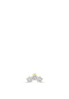 Lav’z Jewellery Cubic Zirconia Three-Flower Threaded Stud, Gold