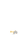 Lav’z Jewellery Cubic Zirconia Three-Flower Threaded Stud, Gold