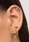 Lav’z Jewellery Pear Cut Cubic Zirconia Threaded Stud, Gold