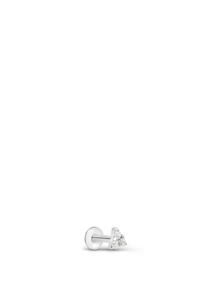 Lav’z Jewellery Cubic Zirconia Trinity Threaded Stud, Silver