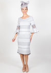Lizabella Printed Panel Dress, Grey Silver