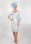 Lizabella Embossed Floral Pattern Dress, Blue Multi