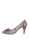 Le Babe Mesh Metallic Heeled Court Shoes, Bronze