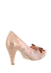 Le Babe Mesh Metallic Heeled Court Shoes, Pink