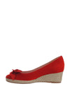 Le Babe Suede Bow Wedged Shoes, Red