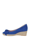 Le Babe Suede Bow Wedged Shoes, Blue