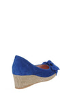 Le Babe Suede Bow Wedged Shoes, Blue