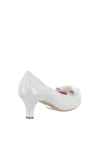 Le Babe Suede Bow Peep Toe Heeled Shoes, Silver