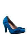 Le Babe Suede Bow Court Shoes, Blue