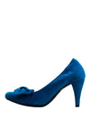Le Babe Suede Bow Court Shoes, Blue