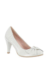 Le Babe Leather Bow Court Shoes, Ivory