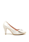 Le Babe Shimmering Suede Bow Court Shoes, Silver