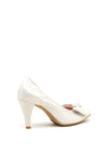 Le Babe Shimmering Suede Bow Court Shoes, Silver