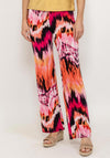 Seventy1 Tie Dye Casual Trousers, Orange & Pink