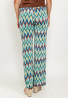 Seventy1 Abstract Print Casual Trousers, Teal Multi