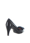 Le Babe Patent Leather Brooch Court Shoes, Deep Navy