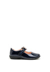 Lelli Kelly Patent Heart Velcro Strap Shoes, Navy