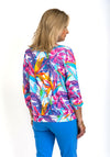 Leon Collection Abstract Print Scooped Neckline Top, Multi