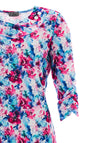 Leon Collection Floral Round Neckline Top, Pink Multi