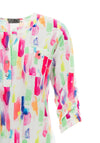 Leon Collection Brushed Button Blouse, Multi
