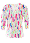 Leon Collection Brushed Button Blouse, Multi