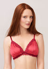 Lepel Caitlin Non-Wired Satin Triangle Bra, Red