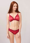 Lepel Caitlin Non-Wired Satin Triangle Bra, Red