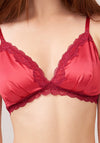 Lepel Caitlin Non-Wired Satin Triangle Bra, Red