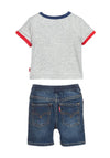 Levis Baby Boys T-Shirt and Denim Set, Grey Blue