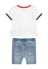 Levis Baby Boys T-Shirt and Denim Set, White Red