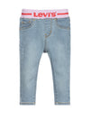 Levis Baby Girls Logo Skinny Waistband Jeggings, Light Denim