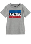 Levis Boys Block Logo T-Shirt, Grey