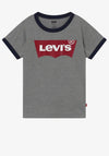 Levi’s Boys Batwing Logo Ringer T-Shirt, Grey Heather