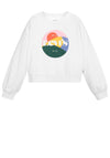 Levis Girls Cropped Circle Logo Jumper, White