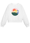 Levis Girls Cropped Circle Logo Jumper, White