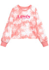 Levis Girls Cropped Tie Dye Jumper, Coral