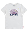 Levis Girls Logo Print T-Shirt, White Purple