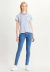 Levis® Womens Striped Perfect Tee, Colony Blue 0092