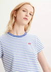 Levis® Womens Striped Perfect Tee, Colony Blue 0092