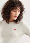 Levis® Womens Long Sleeve Baby Tee, Marble Heather Grey 0026