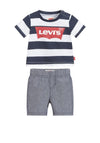 Levis Baby Boys Stripe T-shirt and Shorts Set, Navy