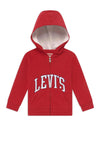 Levis Baby Boys Logo Zipped Hoodie, Red