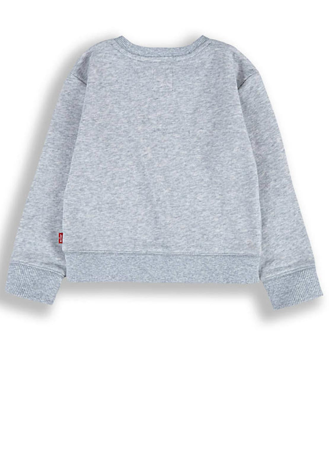 Levis Girls Crew Neck Logo Jumper, Grey